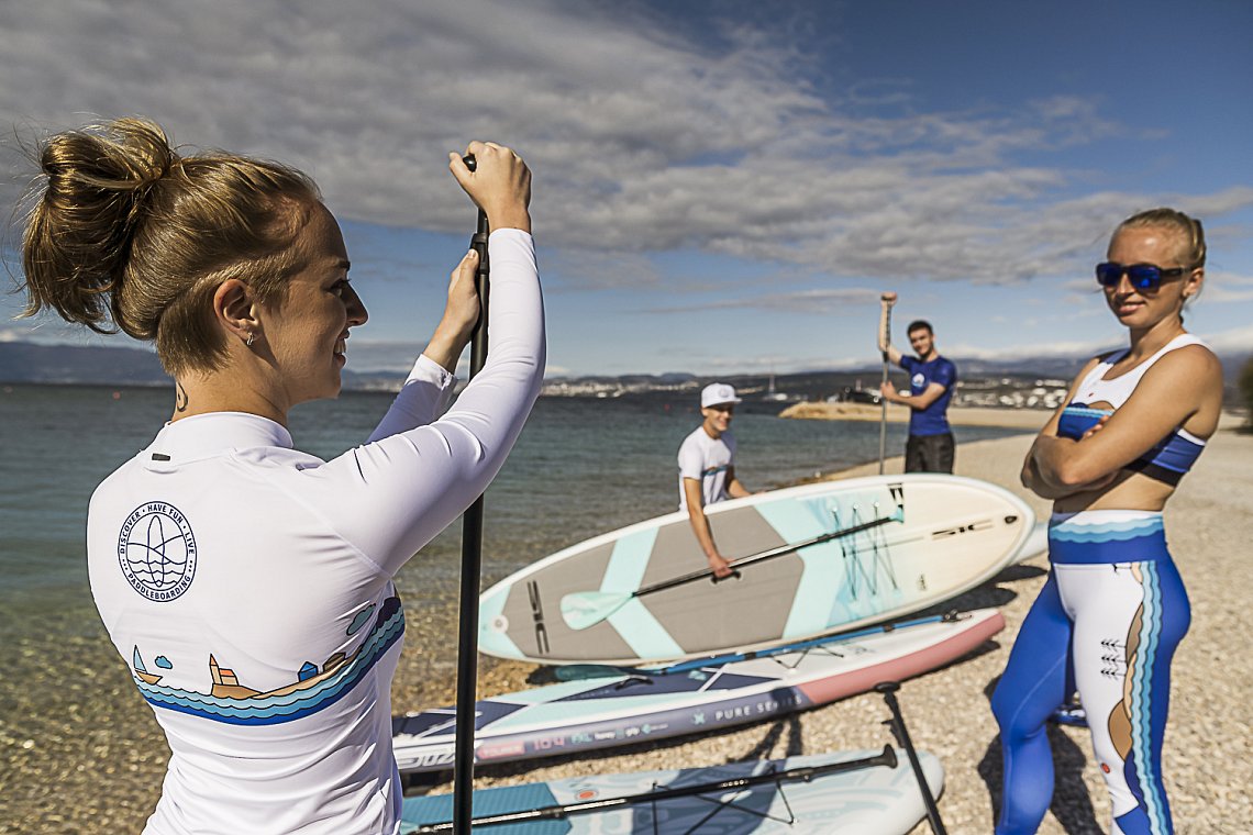 Tričko dámské PADDLEBOARDING BLUE lycra dlouhý rukáv