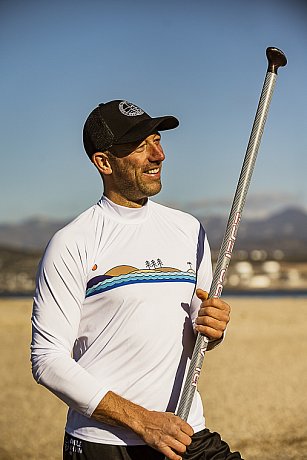 Koszulka męska lycra PADDLEBOARDING WHITE - długi rękaw