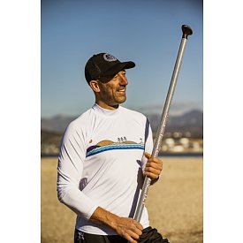 Koszulka męska lycra PADDLEBOARDING WHITE - długi rękaw