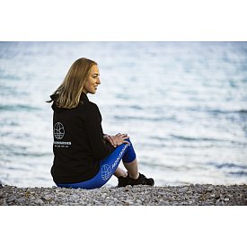 Bluza bawełniana damska PADDLEBOARDING BLACK - z kapturem