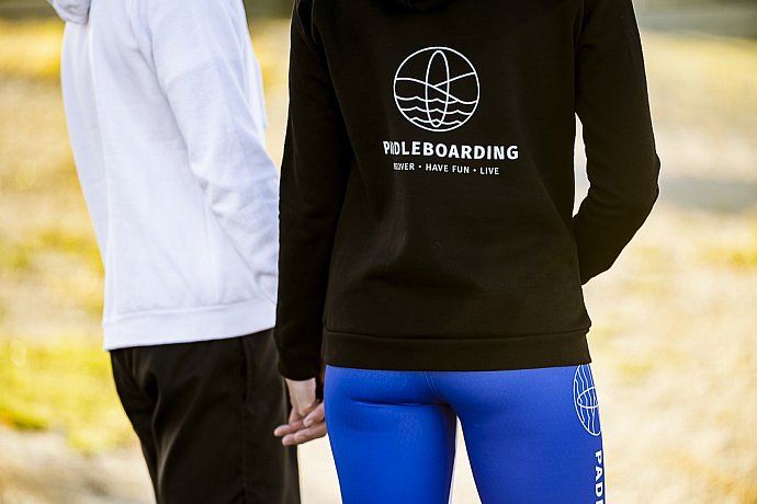 Bluza bawełniana damska PADDLEBOARDING BLACK - z kapturem