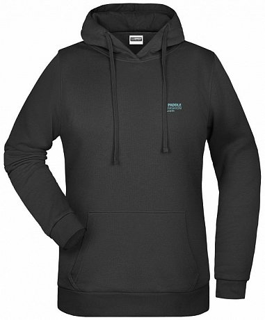 Bluza bawełniana damska PADDLEBOARDING BLACK - z kapturem