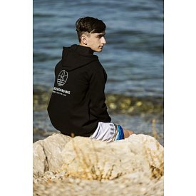 Bluza bawełniana męska PADDLEBOARDING BLACK - z kapturem