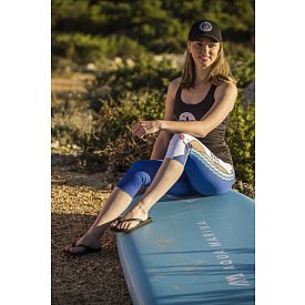 Legginsy damskie 3/4 PADDLEBOARDING WHITE/BLUE