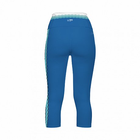 Legginsy damskie 3/4 PADDLEBOARDING WHITE/BLUE