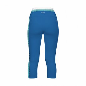 Legginsy damskie 3/4 PADDLEBOARDING WHITE/BLUE