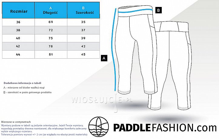 Legginsy damskie 3/4 PADDLEBOARDING WHITE/BLUE