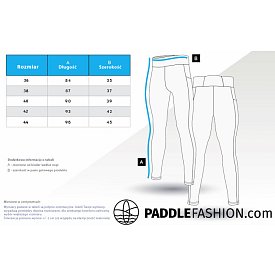 Legginsy sportowe damskie PADDLEBOARDING WHITE/BLUE - długie