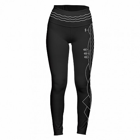 Legginsy sportowe damskie PADDLEBOARDING BLACK - długie