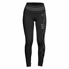 Legginsy sportowe damskie PADDLEBOARDING BLACK - długie