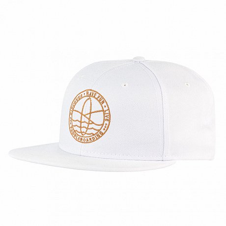 Czapka z daszkiem snapback PADDLEBOARDING biała ze złotym logo