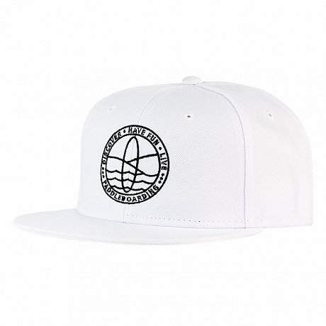 Czapka z daszkiem snapback PADDLEBOARDING biała z czarnym logo