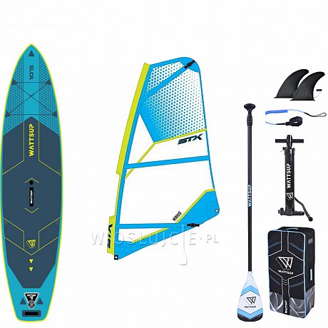 Zestaw windsurfingowy WATTSUP  MAKO 10'5'' WINDSUP - pompowany SUP z wiosłem i pędnikiem STX