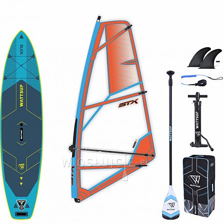 Zestaw windsurfingowy WATTSUP  MAKO 10'5'' WINDSUP - pompowany SUP z wiosłem i pędnikiem STX