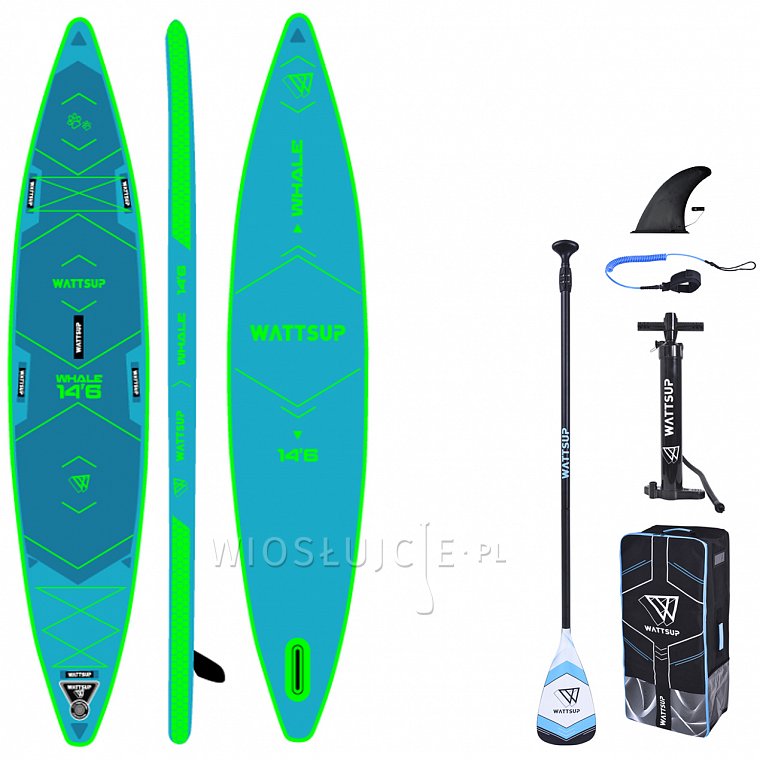 Paddleboard tandemový WATTSUP  Whale 14'6'' - nafukovací paddleboard s pádlem