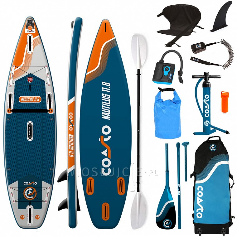 Deska SUP COASTO NAUTILUS DC 11'8 z wiosłem - pompowany paddleboard