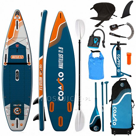 Deska SUP COASTO NAUTILUS DC 11'8 z wiosłem - pompowany paddleboard