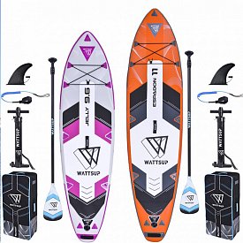 Zestaw SUP dla Dwojga WATTSUP JELLY 9,6 oraz WATTSUP ESPADON 11'0 - 2 pompowane deski SUP