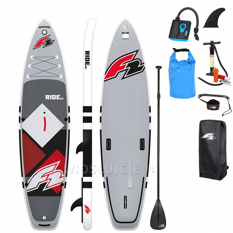Deska WindSUP F2 RIDE 10'5 RED z wiosłem - pompowany paddleboard i opcja na windsurfing