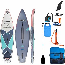 Deska SUP STX PURE Tourer 10'4 x 31 NAVY/ ROSE z wiosłem laminatowym - pompowany paddleboard model 2022