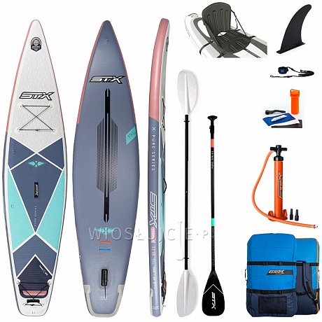 Deska SUP STX PURE Tourer 11'6 x 29 NAVY/ ROSE z wiosłem laminatowym - pompowany paddleboard model 2022