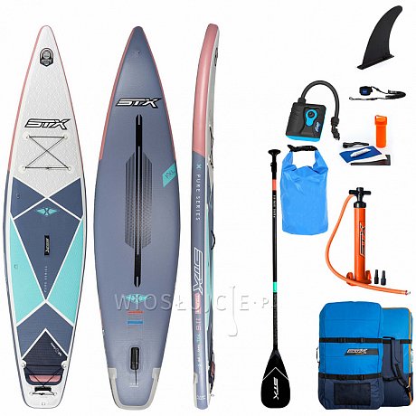 Deska SUP STX PURE Tourer 11'6 x 29 NAVY/ ROSE z wiosłem laminatowym - pompowany paddleboard model 2022