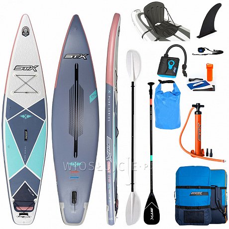 Deska SUP STX PURE Tourer 11'6 x 29 NAVY/ ROSE z wiosłem laminatowym - pompowany paddleboard model 2022