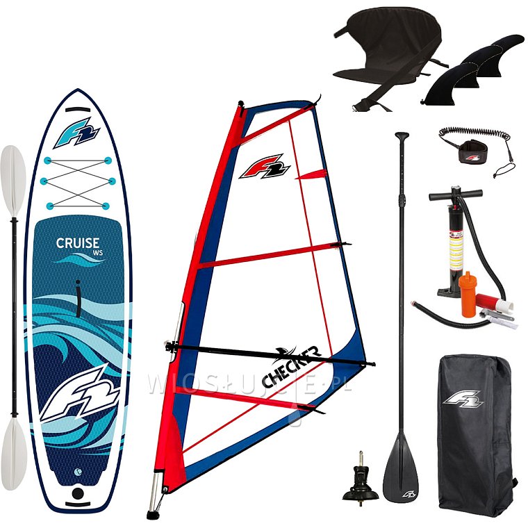 Zestaw windsurfingowy F2 WS CRUISE 10'5 WindSUP + pędnik F2 CHECKER RIG - pompowany paddleboard, windsurfing, kajak