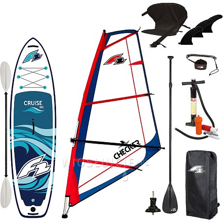 Zestaw windsurfingowy F2 WS CRUISE 10'5 WindSUP + pędnik F2 CHECKER RIG - pompowany paddleboard, windsurfing, kajak