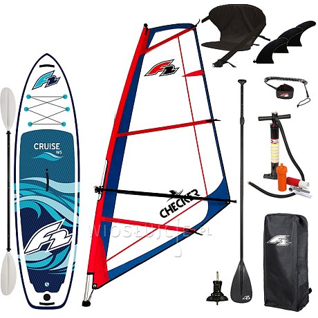 Zestaw windsurfingowy F2 WS CRUISE 10'5 WindSUP + pędnik F2 CHECKER RIG - pompowany paddleboard, windsurfing, kajak