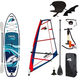 Zestaw windsurfingowy F2 WS CRUISE 11'5 WindSUP + pędnik F2 CHECKER RIG - pompowany paddleboard, windsurfing, kajak