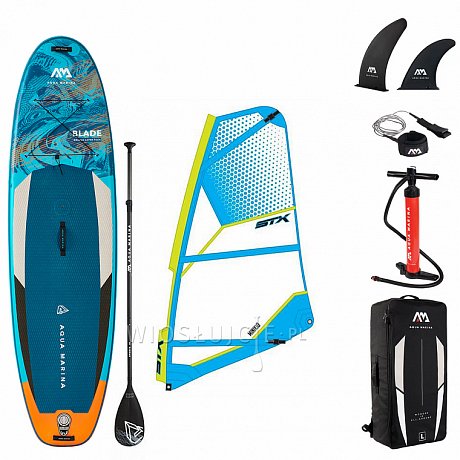 Zestaw WindSUP AQUA MARINA BLADE 10'6 + pędnik - pompowany paddleboard, windsurfing