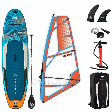 Zestaw WindSUP AQUA MARINA BLADE 10'6 + pędnik - pompowany paddleboard, windsurfing
