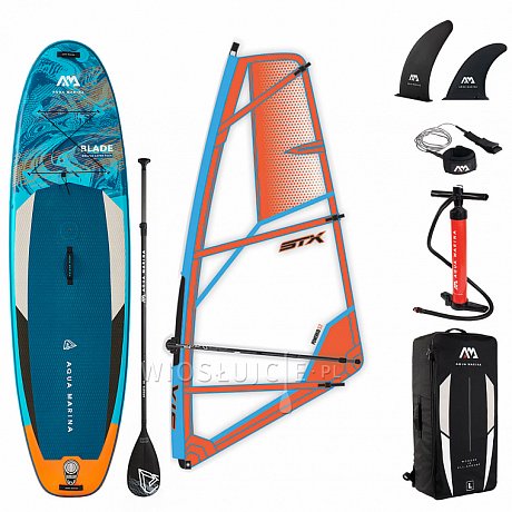 Zestaw WindSUP AQUA MARINA BLADE 10'6 + pędnik - pompowany paddleboard, windsurfing