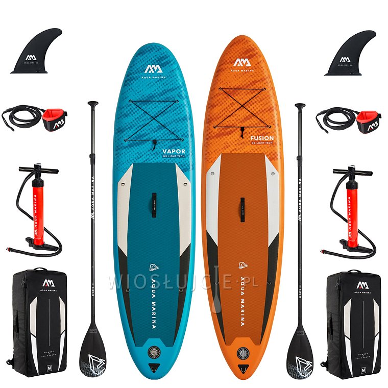 Zestaw SUP dla Dwojga Aquamarina VAPOR + FUSION - 2 pompowane deski SUP