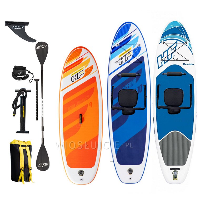 ZESTAW 3 DESEK SUP - HYDRO FORCE AQUA JOURNEY + OCEANA XL COMBO + OCEANA  COMBO -  Rodzinny zestaw pompowanych desek SUP