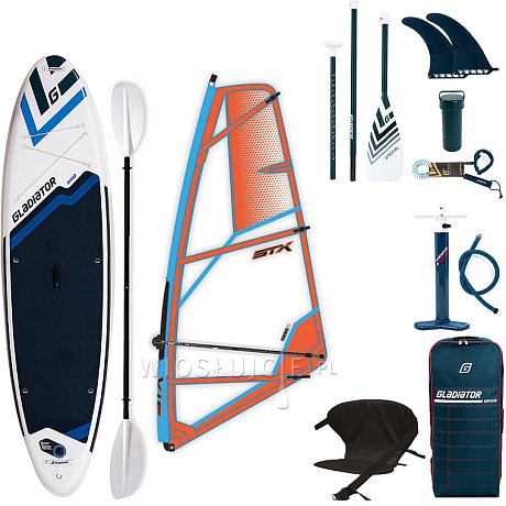 Komplet windsurfingowy COMBO GLADIATOR WindSUP 10'7 z pędnikiem STX - pompowany paddleboard, windsurfing, kajak (594342)
