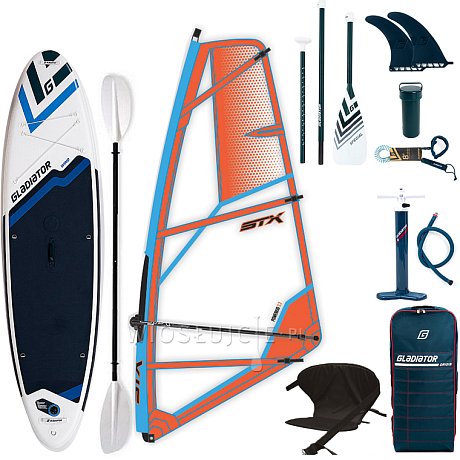 Komplet windsurfingowy COMBO GLADIATOR WindSUP 10'7 z pędnikiem STX - pompowany paddleboard, windsurfing, kajak (594342)