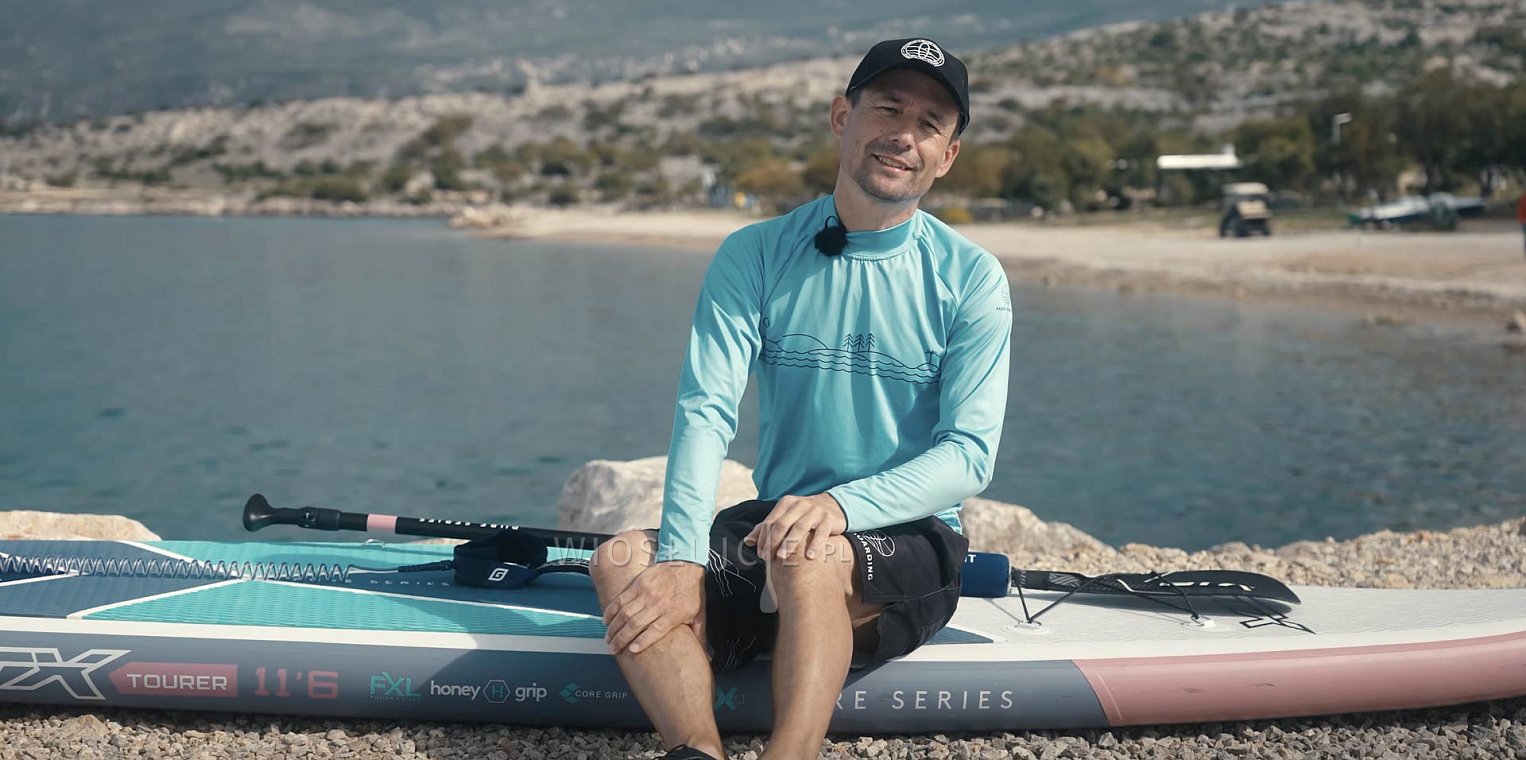 Koszulka męska lycra PADDLEBOARDING LIGHT BLUE - długi rękaw