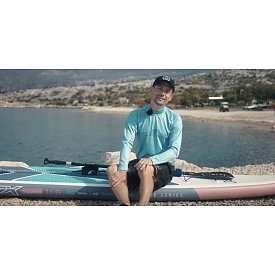 Koszulka męska lycra PADDLEBOARDING LIGHT BLUE - długi rękaw