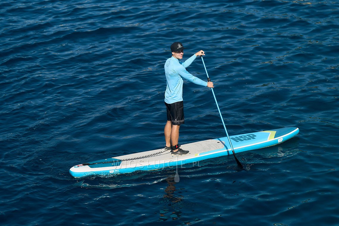 Koszulka męska lycra PADDLEBOARDING LIGHT BLUE - długi rękaw