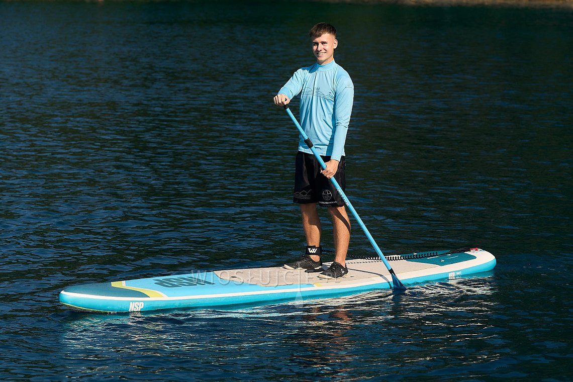 Koszulka męska lycra PADDLEBOARDING LIGHT BLUE - długi rękaw