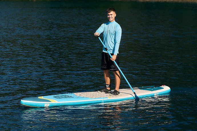 Koszulka męska lycra PADDLEBOARDING LIGHT BLUE - długi rękaw