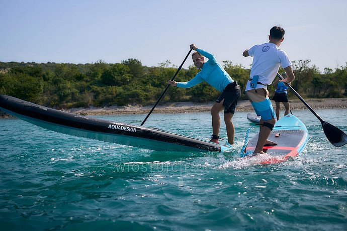 Koszulka męska lycra PADDLEBOARDING LIGHT BLUE - długi rękaw