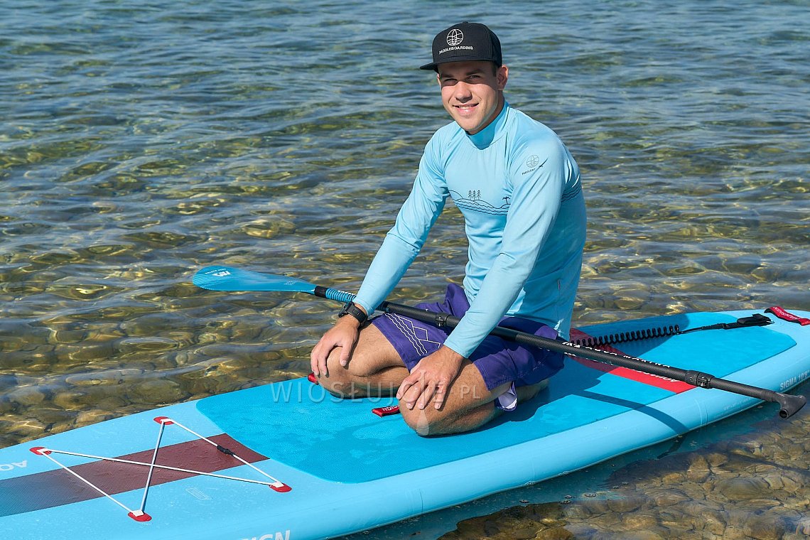 Koszulka męska lycra PADDLEBOARDING LIGHT BLUE - długi rękaw