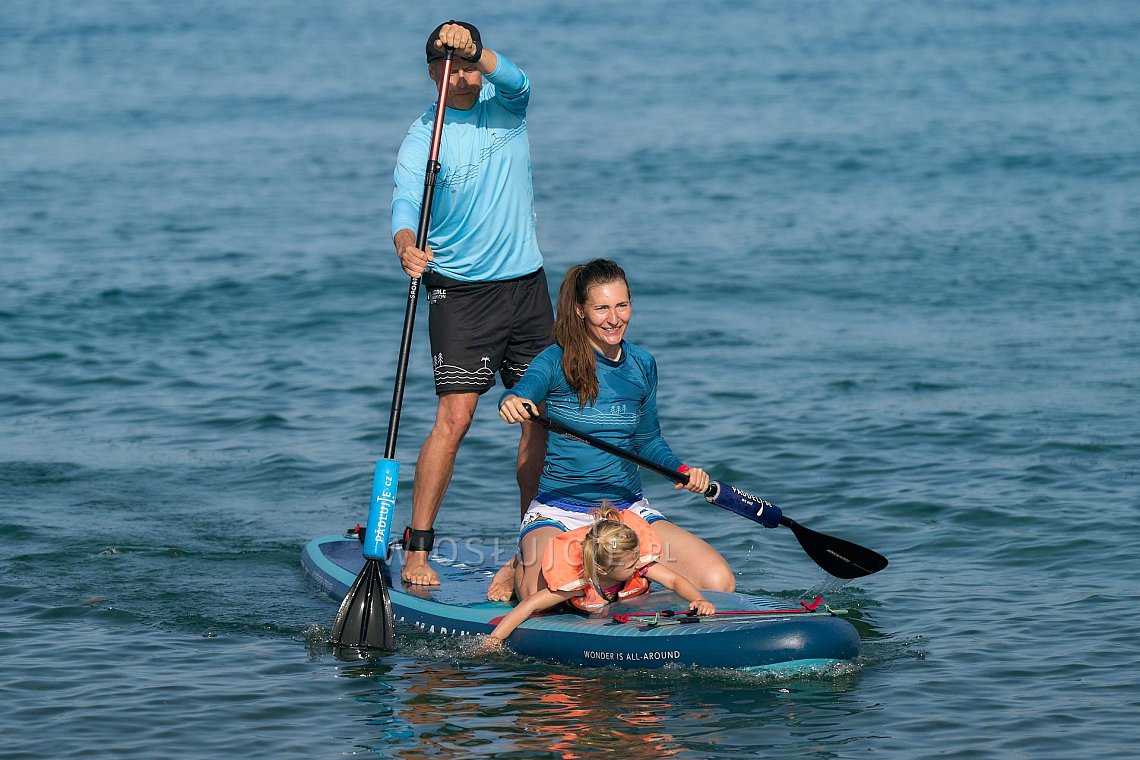 Koszulka męska lycra PADDLEBOARDING LIGHT BLUE - długi rękaw