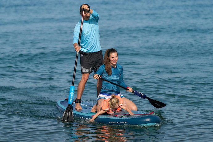 Koszulka męska lycra PADDLEBOARDING LIGHT BLUE - długi rękaw