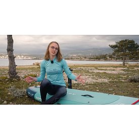 Koszulka damska lycra PADDLEBOARDING LIGHT BLUE - długi rękaw