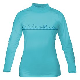 Koszulka damska lycra PADDLEBOARDING LIGHT BLUE - długi rękaw