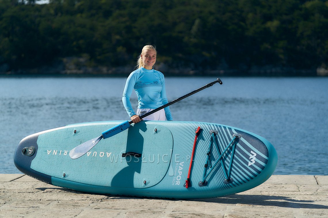 Koszulka damska lycra PADDLEBOARDING LIGHT BLUE - długi rękaw